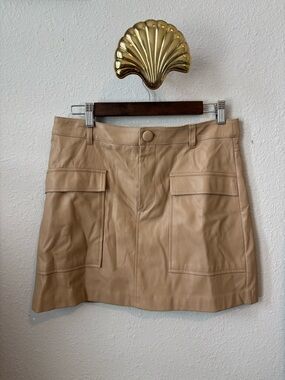 Zara Taupe Faux Leather Mini Skirt